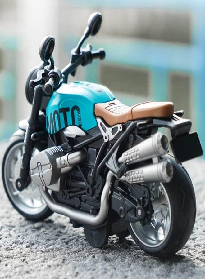 IndusBay® Metal Diecast 5 Inches, 1:12 Scale Sports Alloy Super Bike Die-Cast Body Model Pull Back Bike Motorcycle Toy with Movable Steering, Music & LED Light for Kids, Blue - Image 5